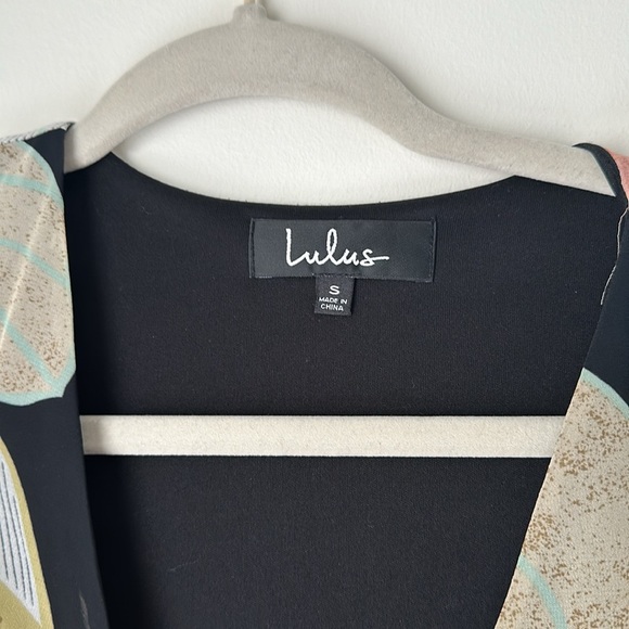 Lulus Wonderous Water Lillies Floral Maxi Dress Black Peach Small - Picture 4 of 7